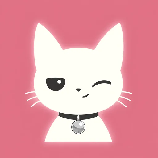 Avatar crop: one eye closed in a wink and a small cheeky grin, on a dusty rose pink background.